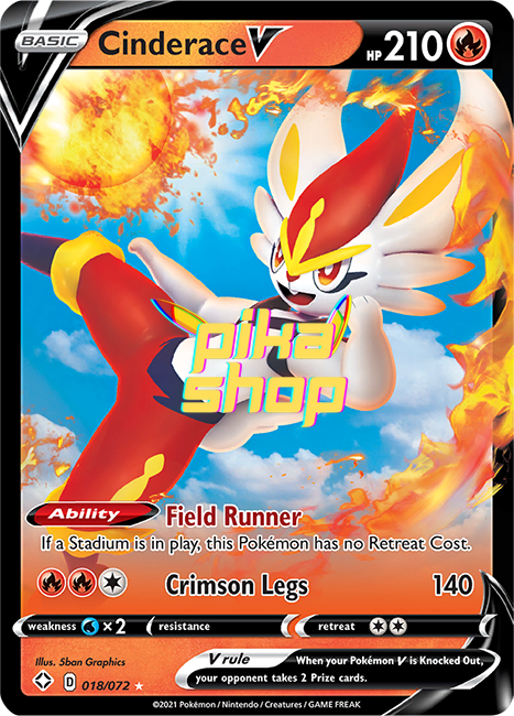 Pokemon Shining Fates Cinderace V 018/072