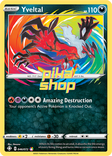 Pokemon Shining Fates Yveltal Amazing Rare 046/072