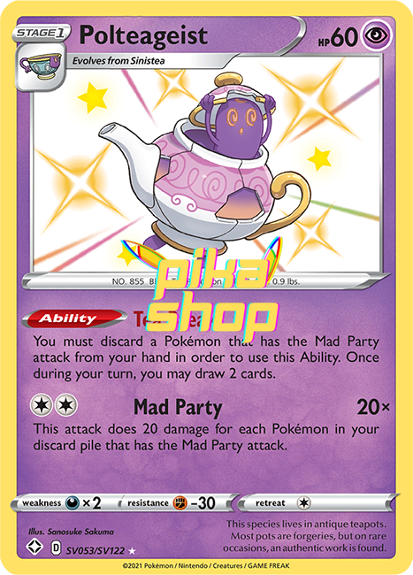 Pokemon Shining Fates Polteageist Baby Shiny SV053/SV122