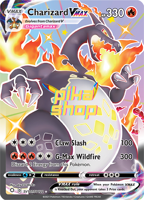 Pokemon Shining Fates Charizard VMAX Shiny Full Art SV107/SV122 - PikaShop
