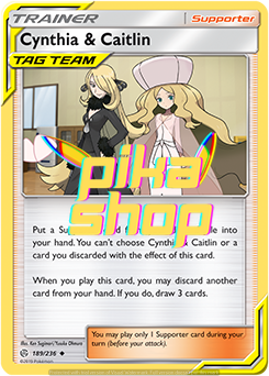 Pokemon Cosmic Eclipse 189/236 Cynthia & Caitlin Tag Team Reverse Holo Pokemon Cosmic Eclipse 189/236 Cynthia & Caitlin Tag Team Reverse Holo