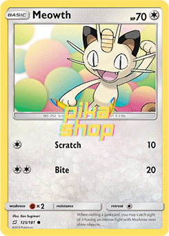 Pokemon Team Up 125/181 Meowth Reverse Holo