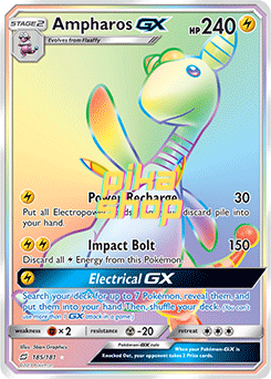 Pokemon Team Up 185/181 Ampharos GX Rainbow Rare
