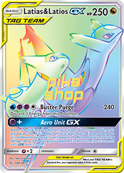 Pokemon Team Up 190/181 Latias & Latios GX Rainbow rare Tag Team