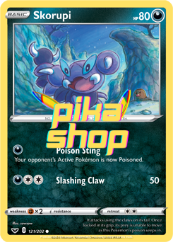 Pokemon Sword & Shield Base 121/202 Skorupi Pokemon Sword & Shield Base 121/202 Skorupi