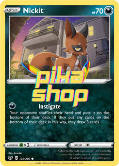 Pokemon Sword & Shield Base 125/202 Nickit Reverse Holo