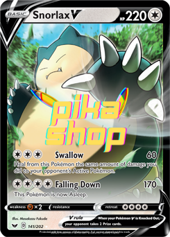 Pokemon Sword & Shield Base 141/202 Snorlax V Half Art