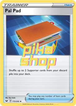 Pokemon Sword & Shield Base 172/202 Pal Pad Reverse Holo