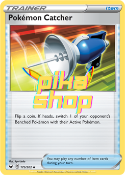 pokemon catcher card Pokemon Sword & Shield Base 175/202 Pokemon Catcher