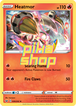 pokemon card heatmor Pokemon Sword & Shield Base 026/202 Heatmor