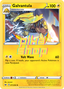 galvantula pokemon card Pokemon Sword & Shield Base 071/202 Galvantula Reverse Holo