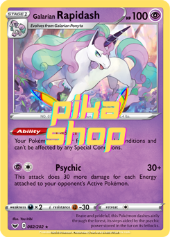 Pokemon, Sword & Shield Base 082/202 Galarian Rapidash