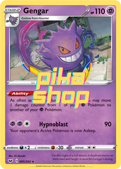 Pokemon Sword & Shield Base 085/202 Gengar Reverse Holo Pokemon Sword & Shield Base 085/202 Gengar Reverse Holo