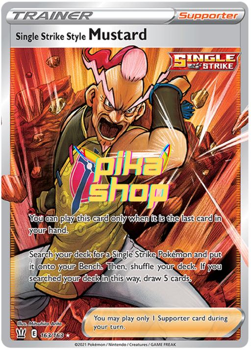 Pokemon Battle Styles Single Strike Stance Mustard 163/163 Full Art Trainer - PikaShop