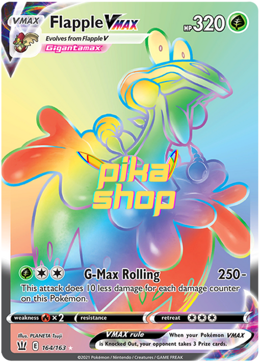 Pokemon Battle Styles Flapple VMAX 164/163 Rainbow Rare - PikaShop