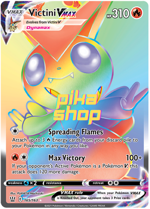 Pokemon Battle Styles Victini VMAX 165/163 Rainbow Rare - PikaShop