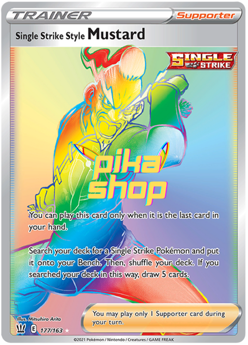 Pokemon Battle Styles Single Strike Stance Mustard 177/163 Rainbow Rare - PikaShop