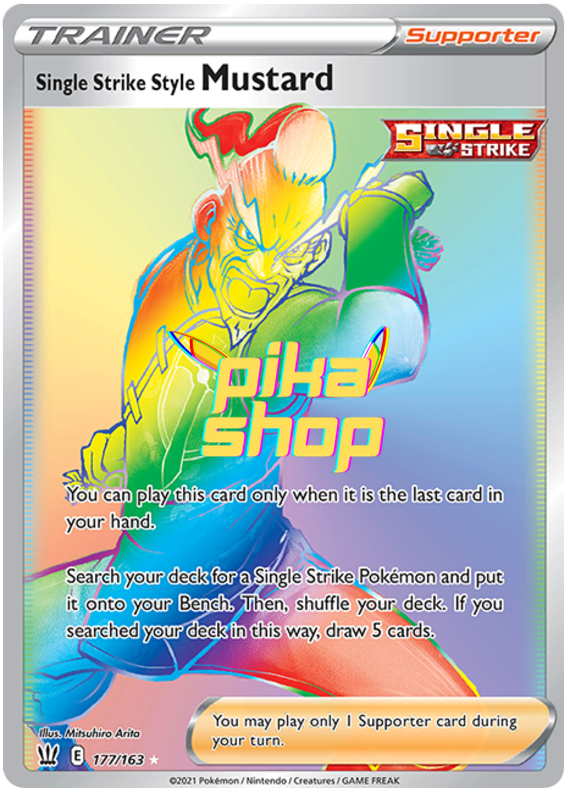 Pokemon Battle Styles Single Strike Stance Mustard 177/163 Rainbow Rare - PikaShop