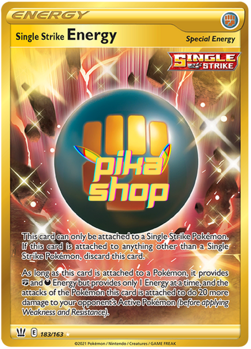 Pokemon Battle Styles Single Strike Energy 183/163 Secret Rare - PikaShop Pokemon Battle Styles Single Strike Energy 183/163 Secret Rare - PikaShop