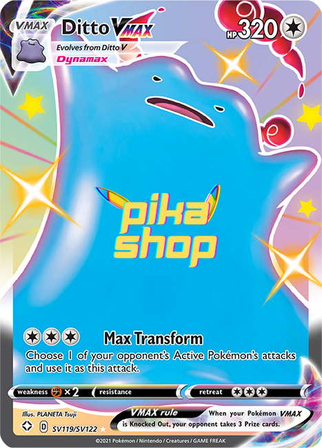 Pokemon Shining Fates Ditto VMAX Shiny Full Art SV119/SV122 - PikaShop