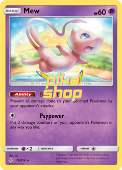 Pokémon
 Unbroken Bonds 076/214 Mew Reverse Holo - PikaShop