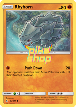 Pokémon
 Unbroken Bonds 092/214 Rhyhorn Reverse Holo - PikaShop