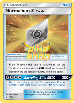 Pokémon
 Unified Minds 203/236 Normalium Z Tackle Reverse Holo - PikaShop