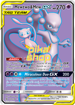 Pokémon
 Unified Minds 222/236 Mewtwo & Mew GX Tag Team Full Art - PikaShop