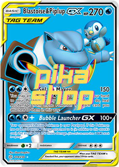 Pokémon
 Cosmic Eclipse 214/236 Blastoise & Piplup GX Tag Team Full Art