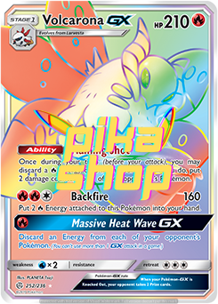 Pokémon
 Cosmic Eclipse 252/236 Volcarona GX Rainbow Rare