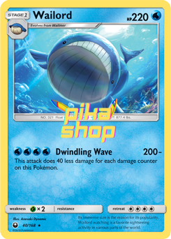 Pokémon
 Celestial Storm 040/168 Wailord - PikaShop