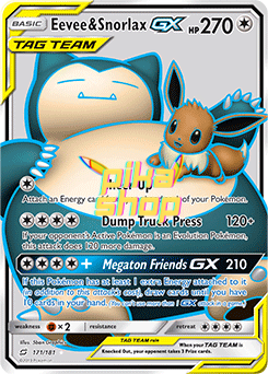 Pokémon
 Team Up 171/181 Eevee & Snorlax GX Tag Team Full Art - PikaShop
