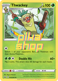 Pokémon Sword & Shield Base 012/202 Thwackey Reverse Holo
