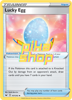 Pokemon
 Sword & Shield Base 167/202 Lucky Egg Reverse Holo
