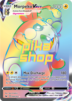 Pokemon
 Sword & Shield Base 204/202 Morpeko VMAX Rainbow Rare
