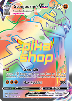 Pokemon
 Sword & Shield Base 205/202 Stonjourner VMAX Rainbow Rare