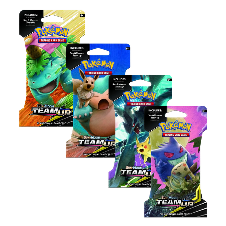 Mavin  Pokemon Team Up Booster Packs Art Set (x4 Packs)