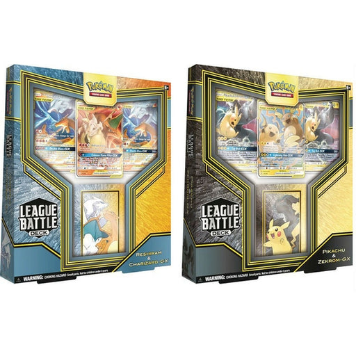 Pokemon League Battle Decks Reshiram & Charizard GX + Pikachu & Zekrom-GX Bundle