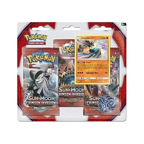 Pokémon Sm Crimson Invasion 3 Pack Blister Lucario - PikaShop