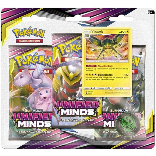 Pokémon Sm Unified Minds 3 Pack Blister Vikavolt - PikaShop