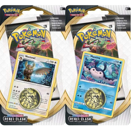 Pokémon Swsh Rebel Clash 1 Pack Blister Bundle Of 2 (Mantine & Noctowl) - PikaShop